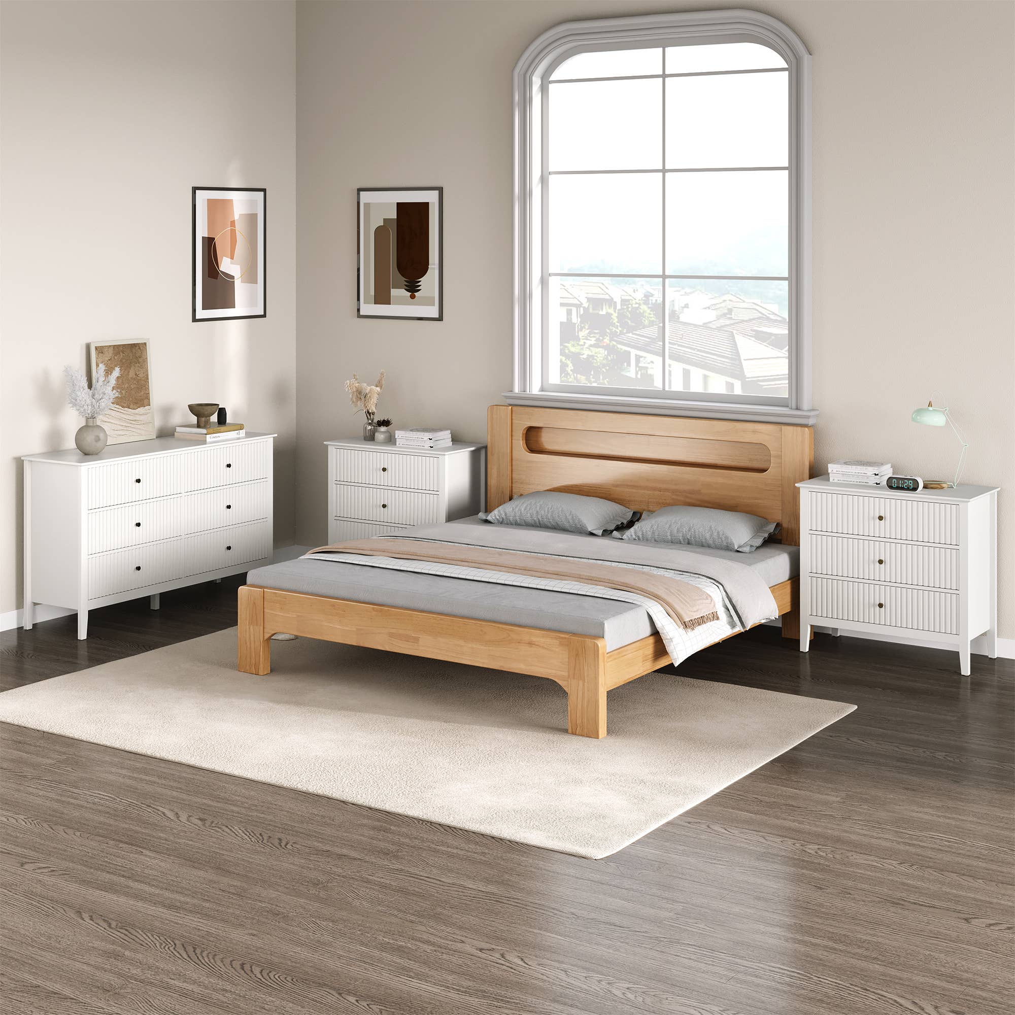 Heynemo - Wholesale Cabinet - Royalcraft 3-Piece Modern Furniture Set, 6 Drawer Dresser 1