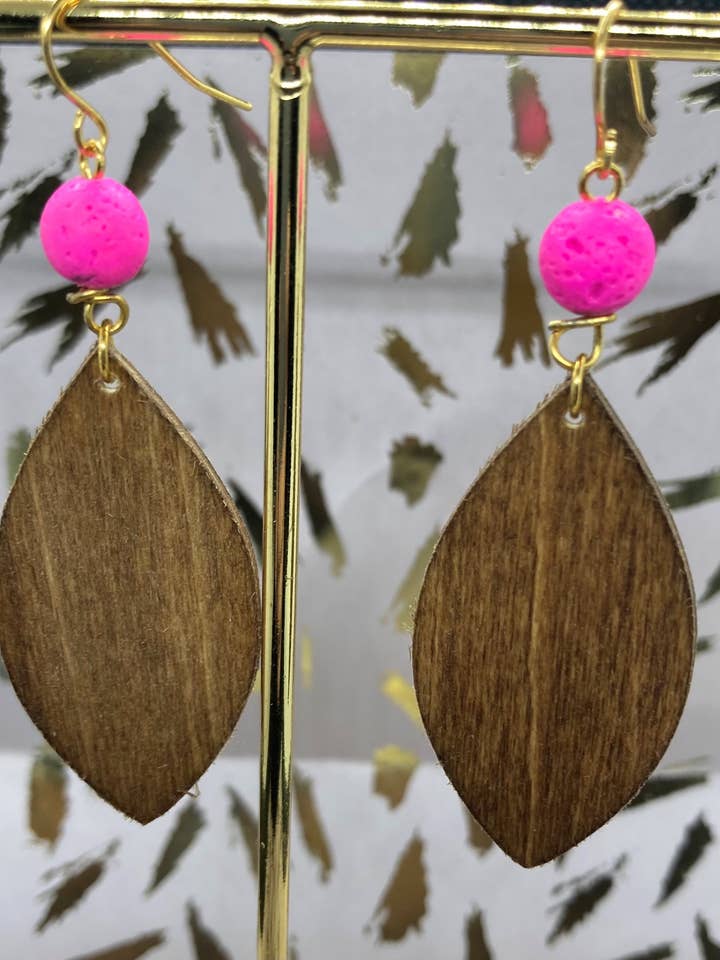 Almond Shaped Earrings with Essential Oil Earoma Stone for wholesale by Mr. Mediocrates