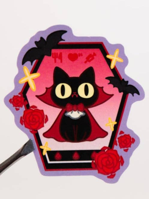 Vinyl Sticker | Tamagotchi Vampire Cat | 3 inch | Waterproof & Fade-Resistant for wholesale by MikouArt