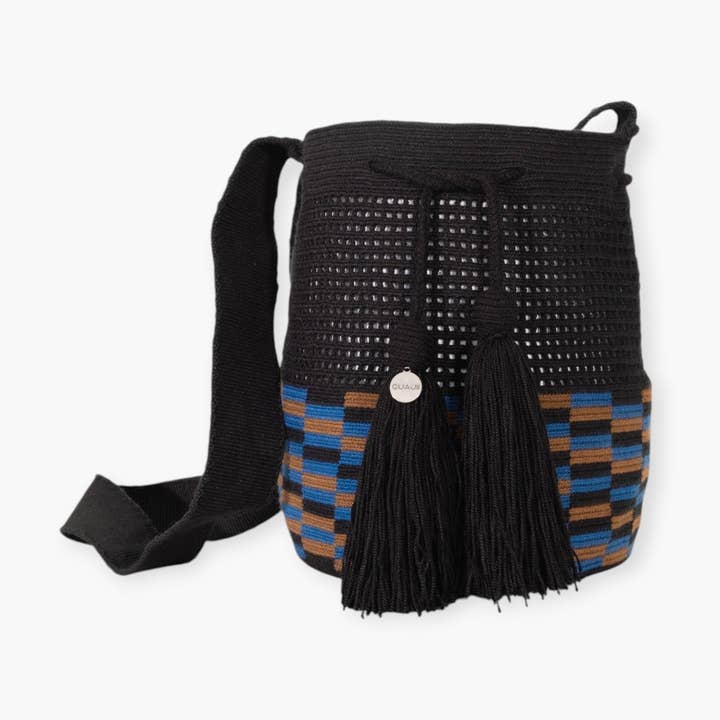 Tjek net crossbody M | Sort for engroshandel hos Guajii Design