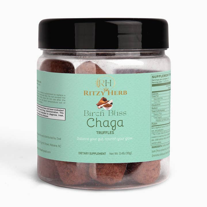 Birch Bliss Chaga Truffles for wholesale by Ritzy Herb