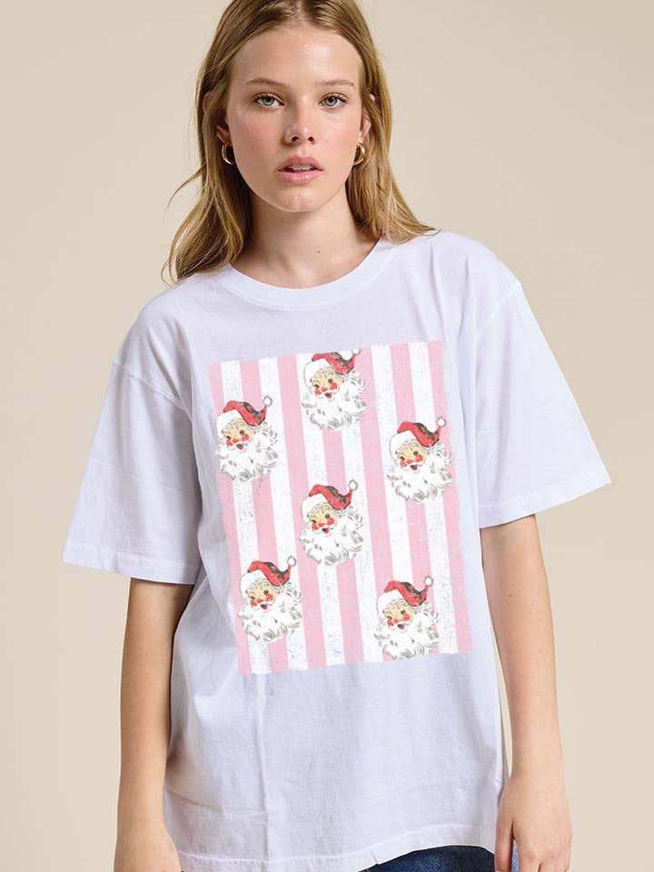 Christmas Santa Elements Graphic S/S Premium Washed Tee for wholesale by Zutter