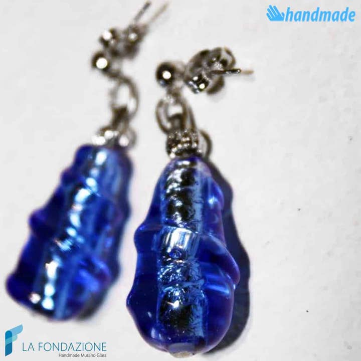 Muranoglas ijs druppel oorbellen voor wholesale door La Fondazione - Handmade Murano Glass