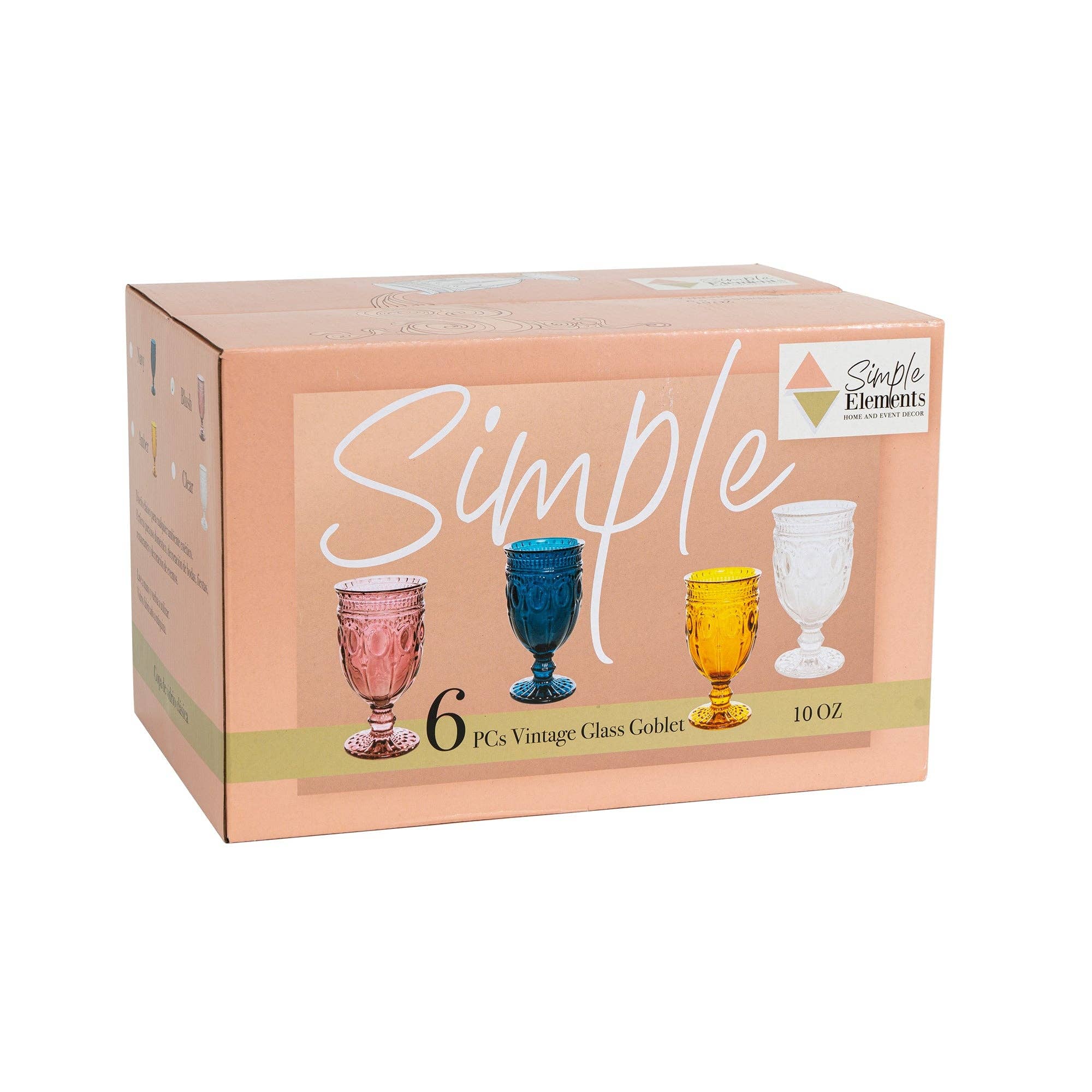 Marine Gobelet en verre gaufré 6½ » 10oz 6pc/boîte - Bleu marine en vente sur Faire2