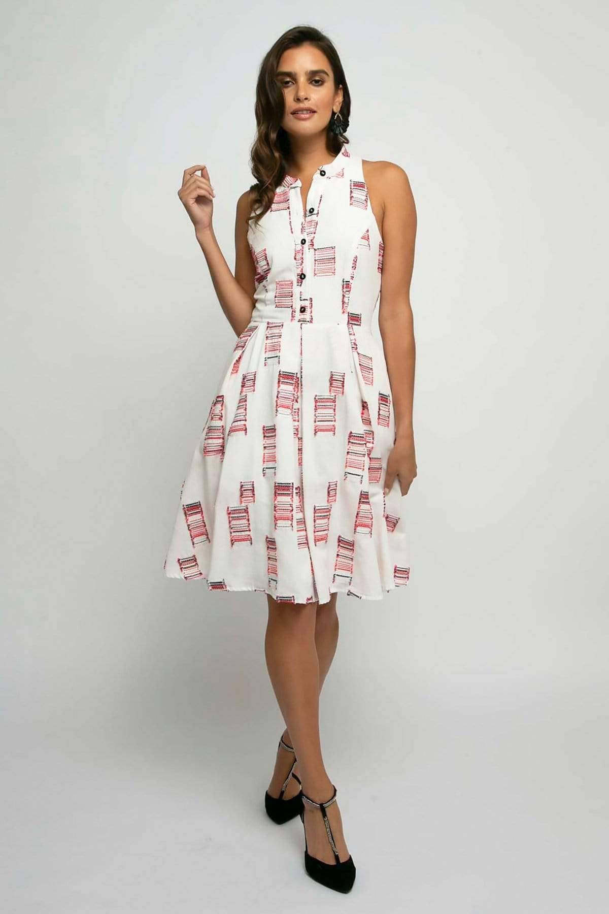 Eva Franco - Wholesale Dress - Women's - Kitty cotton shirt  Dress - Red Velvet Cake1