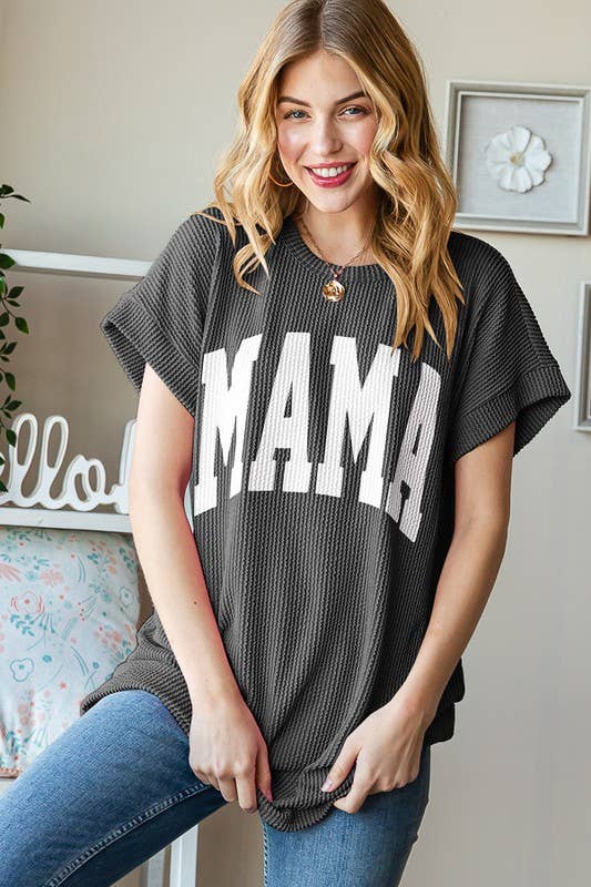 HEIMISH – wholesale Tunic – Women’s – ET7523-10 SOLID RIBBED LETTERING TOP4