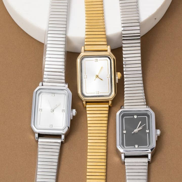 Relógio Estilo Retangular com Pulseira de Cobra por atacado de Fame Accessories