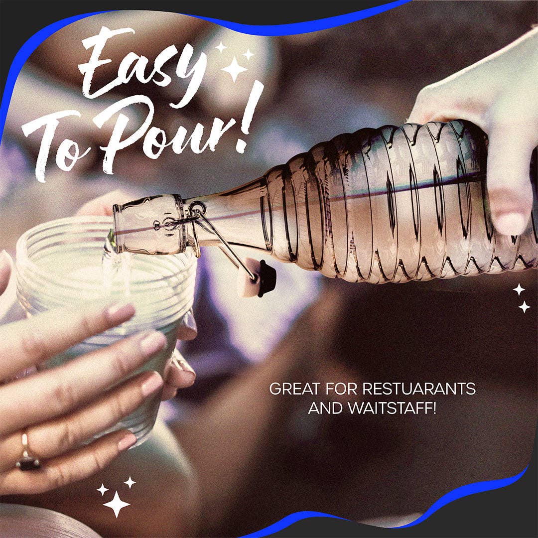 Nevlers - Wholesale Jar - Nevlers 33 oz Ringed Swing Top Glass Bottles (Pack of 6) | Includes Funnel, Brush, Tags, Shrink Wrap and Marker2