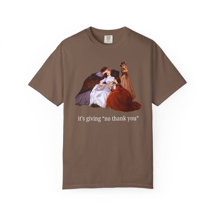 It's Giving "No Thank You" Art History Tee for wholesale by Opal and June