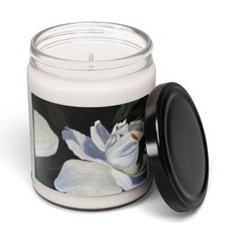 Peonie Jar Candle for wholesale by Leah Smith Art