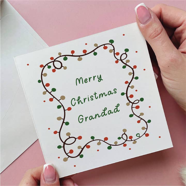 Julkort med julbelysning till morfar för wholesale av Alphabet Studios