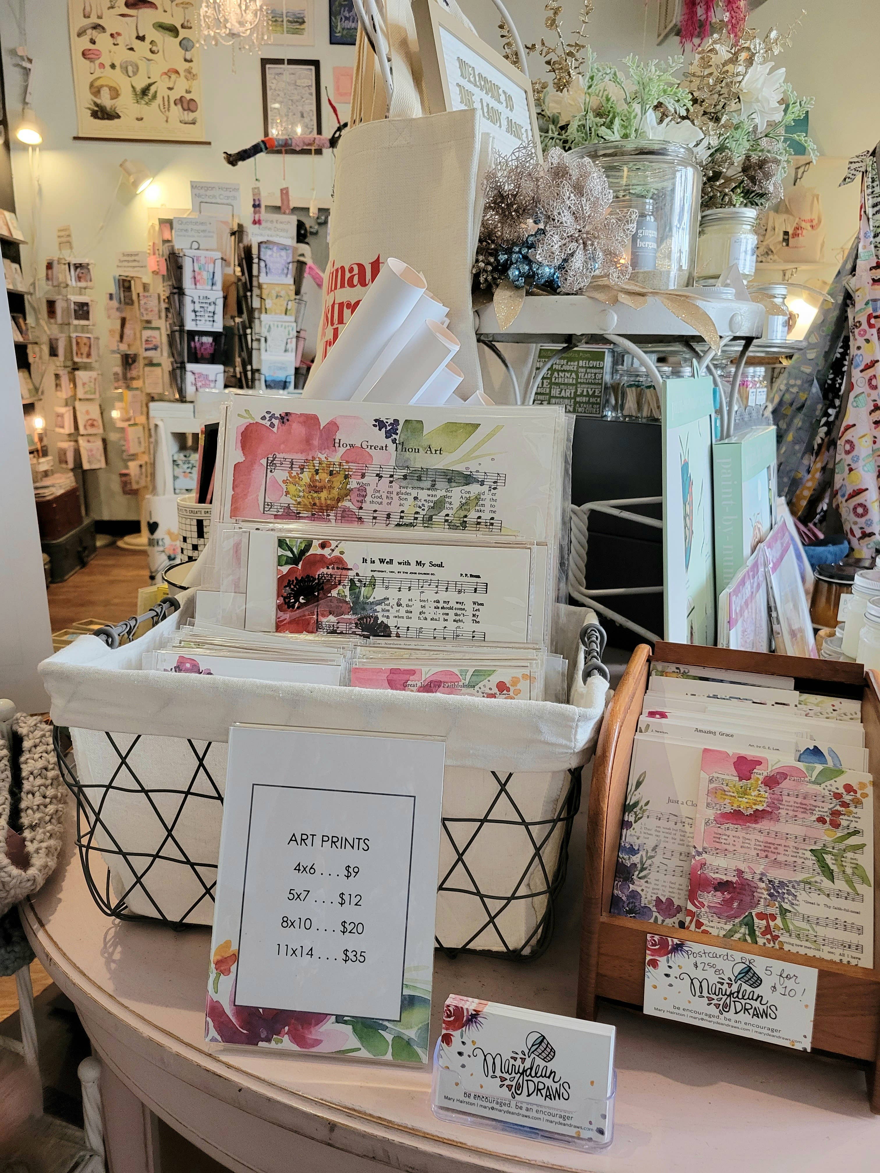 Marydean Draws - Wholesale Art Print - "How Great Thou Art" Blue Floral Hymn Art Print3