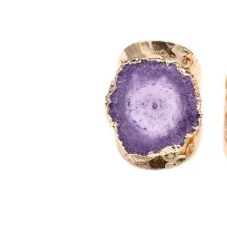 Sweet Cherry Sky – Anel de cocktail/declaração por atacado – Anel Ajustável de Jóia com Ágata de Cristal Banhada a Ouro1