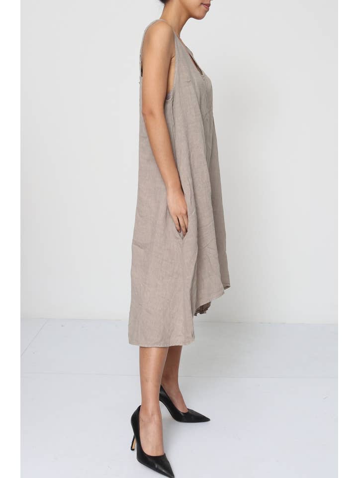 LÉA & LUC - Wholesale Dress - Women's - Sleeveless long dresses in 100% Linen REF. 490810