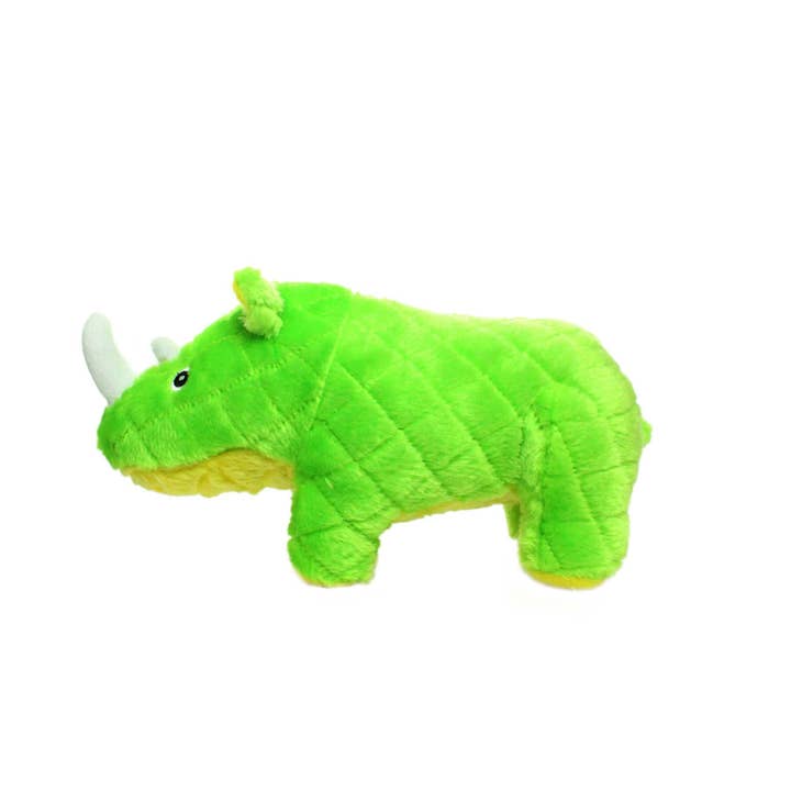 Tuffy Dog Toys - VIP Products - Wholesale Pet Squeaky Toy - Dog - Mighty Safari Rhinoceros - Green, Plush, Squeaky Dog Toy