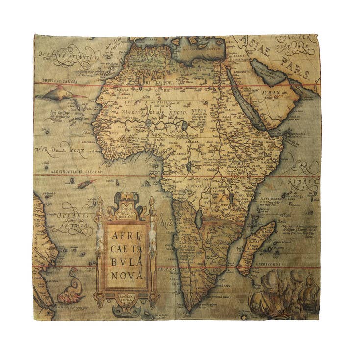 Vintage Bandana Unisex 16e-eeuwse Kaart van Afrika Wereld 22" voor wholesale door Ambesonne