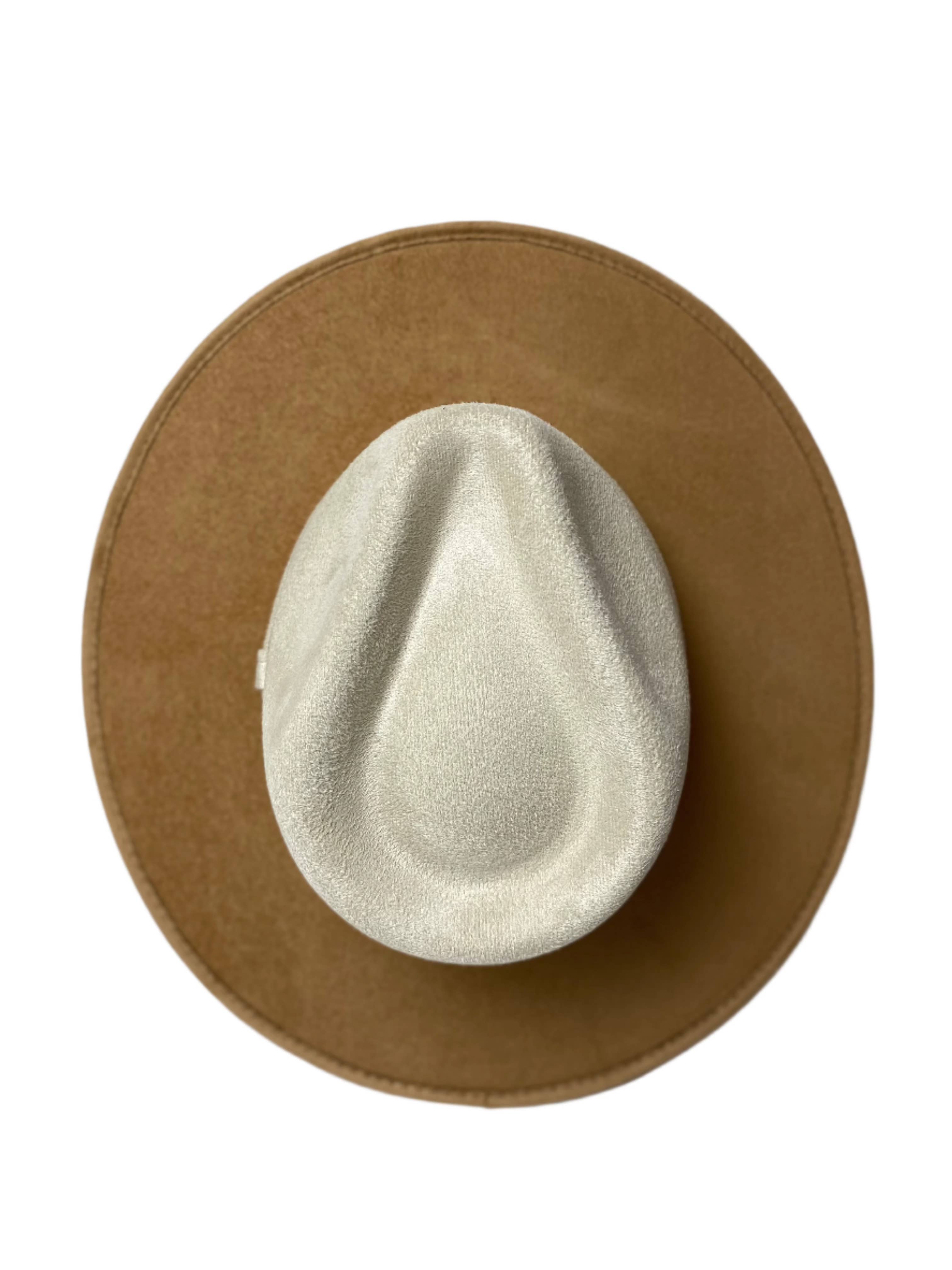 Wilder and Soul Wholesale Hats - Wholesale Fedora - Women's - Vegan Suede Rancher Hat - Two Tone - Cappuccino + Ivory