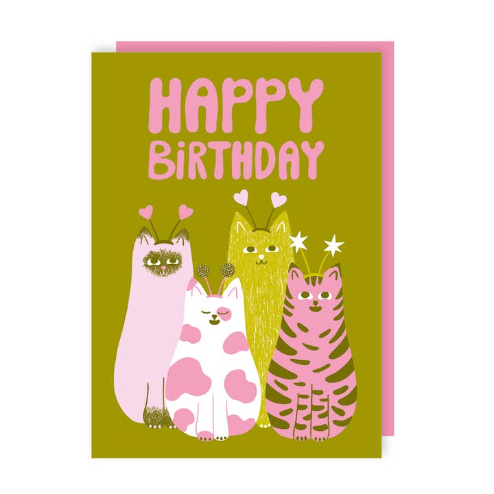 Carte d'anniversaire Deely Cat pour la vente par Sunshine Llama