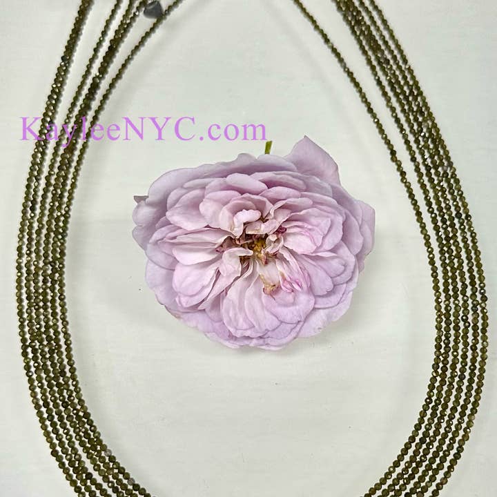 2mm Natural Gold Sheen Obsidian Necklaces Crystal for wholesale by KayleeNYC