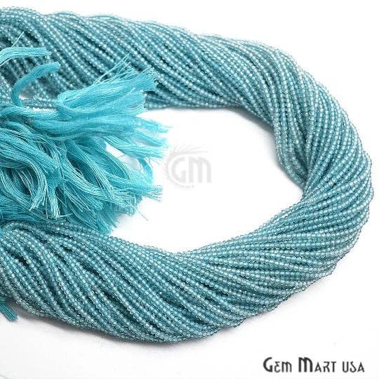 Blaue Apatit-Rondelle-Perlen, 13-Zoll-Edelsteinstrang, 2—2,5 mm für den Großhandel von GemMartUSA