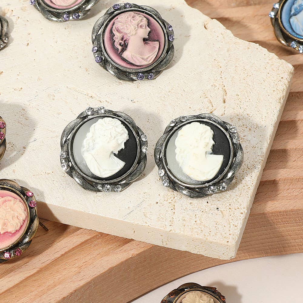 Sensibling Corp. - Wholesale Stud/Post Earrings - Vintage Cameo Stud Earrings2