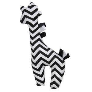 Flat Giraffe Squeaker - Black ZigZag - 20cm for wholesale by ES Kids