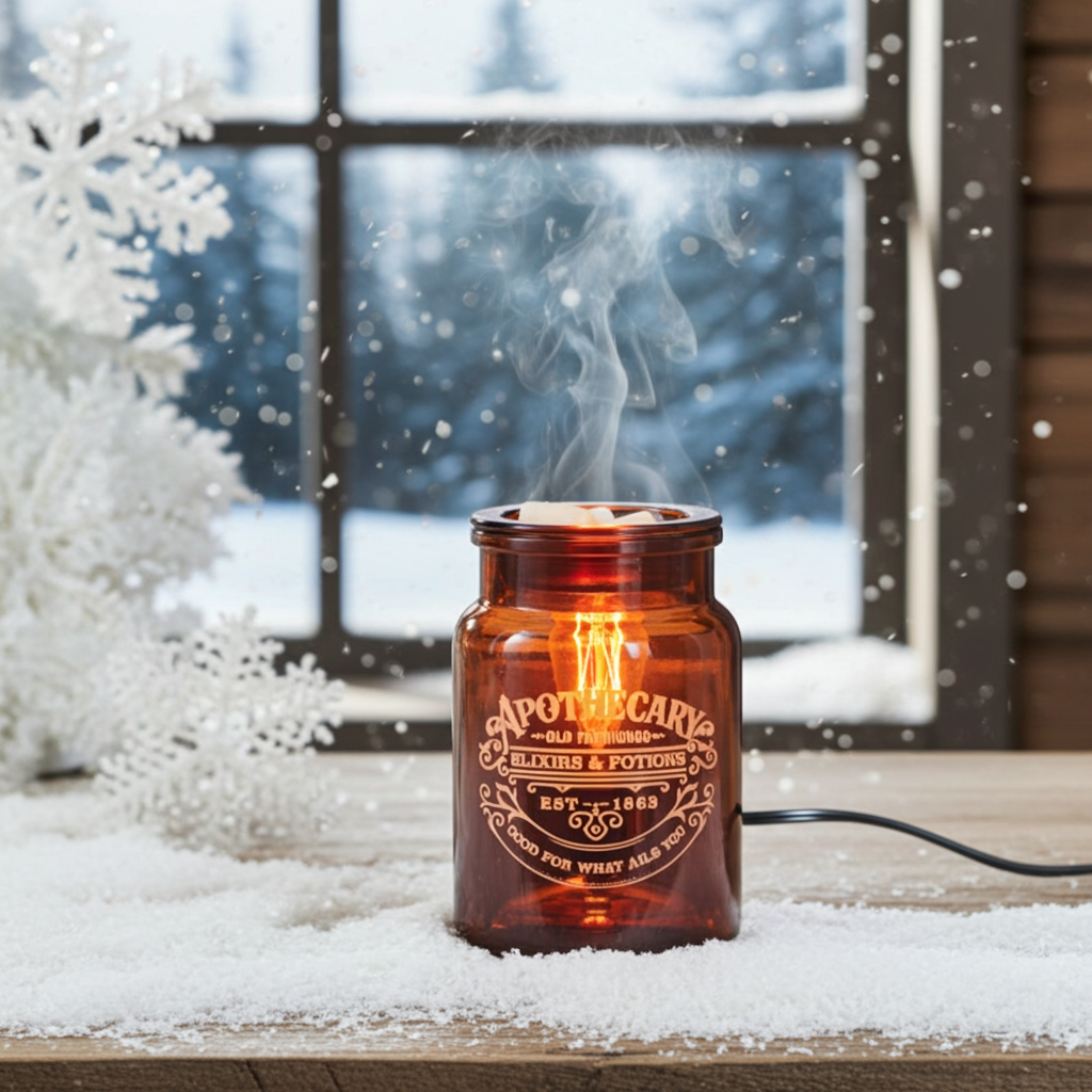 Heavenly Scents - Venta al por mayor Calentador de cera - Calentador de fragancias Apothecary con luz ámbar3