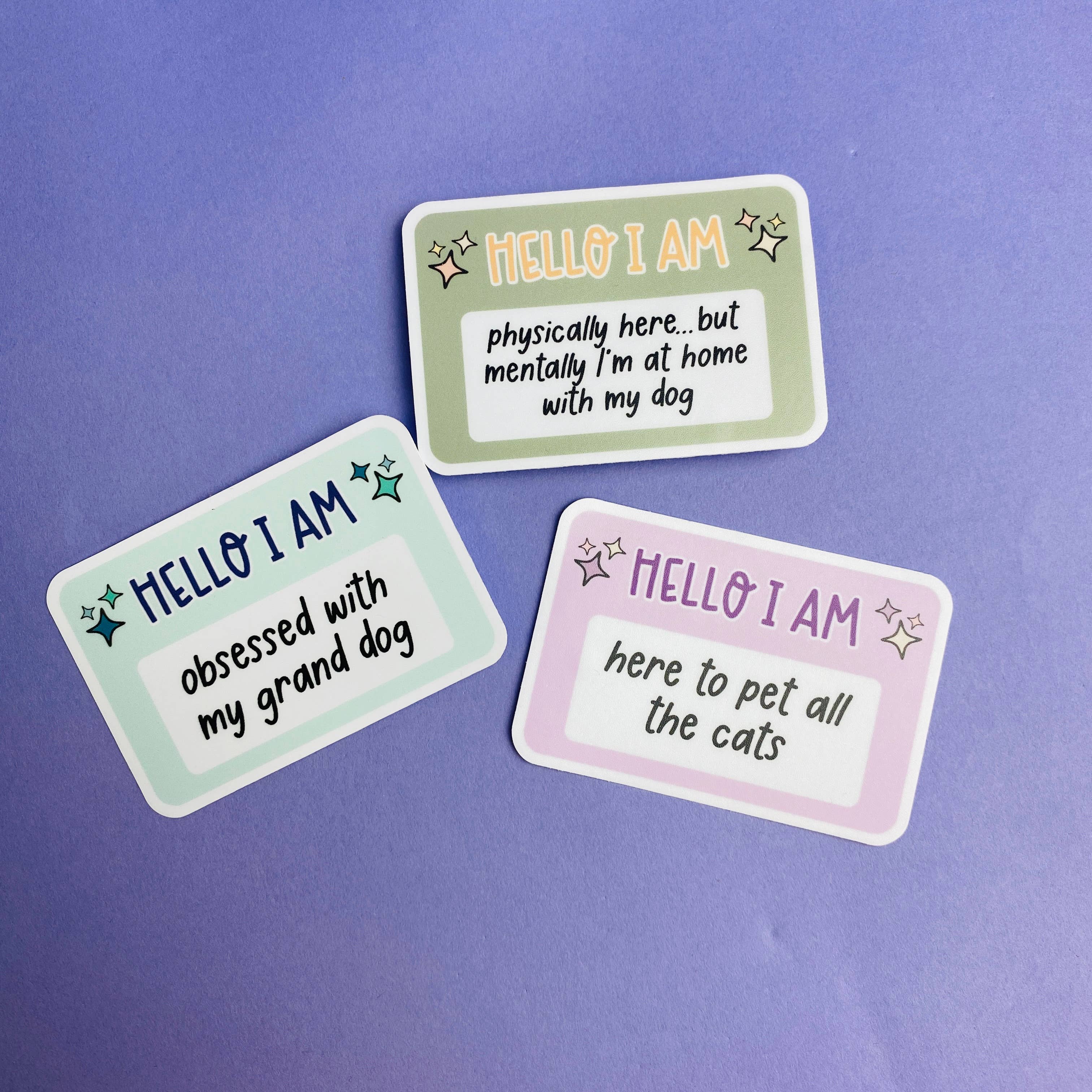 The Dapper Paw - Wholesale Sticker - Hello I Am: Obsessed with My Grand Dog Die Cut Sticker1