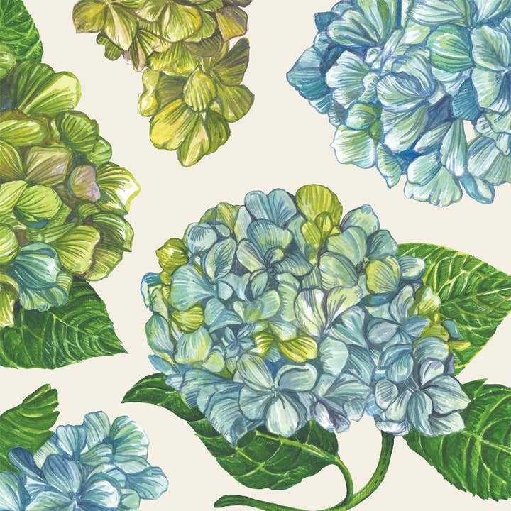 Hydrangea Cocktail Napkin - Pack of 20 for wholesale by Hester & Cook - Stationery