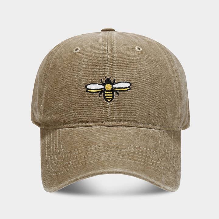ACCITY - Wholesale Baseball Cap - Women's - Bee Embroidery Baseball Cap - Outdoor Sun Hat CWAH20204