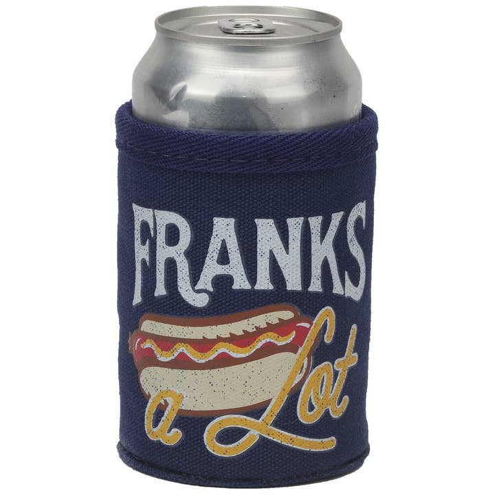 Franks A Lot Hot Dog Can Cooler for wholesale by Open Road Brands, LLC