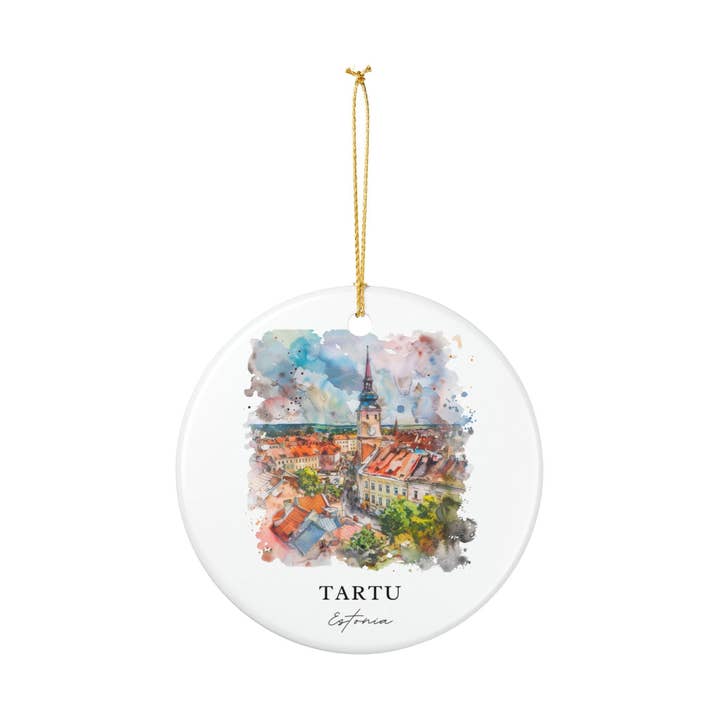 Premium Travel Art - Wholesale Ornament - Tartu Estonia Ornament: Unique Tartu Souvenir, Tartu Estonia Xmas Decor, and Authentic Estonia Gift1