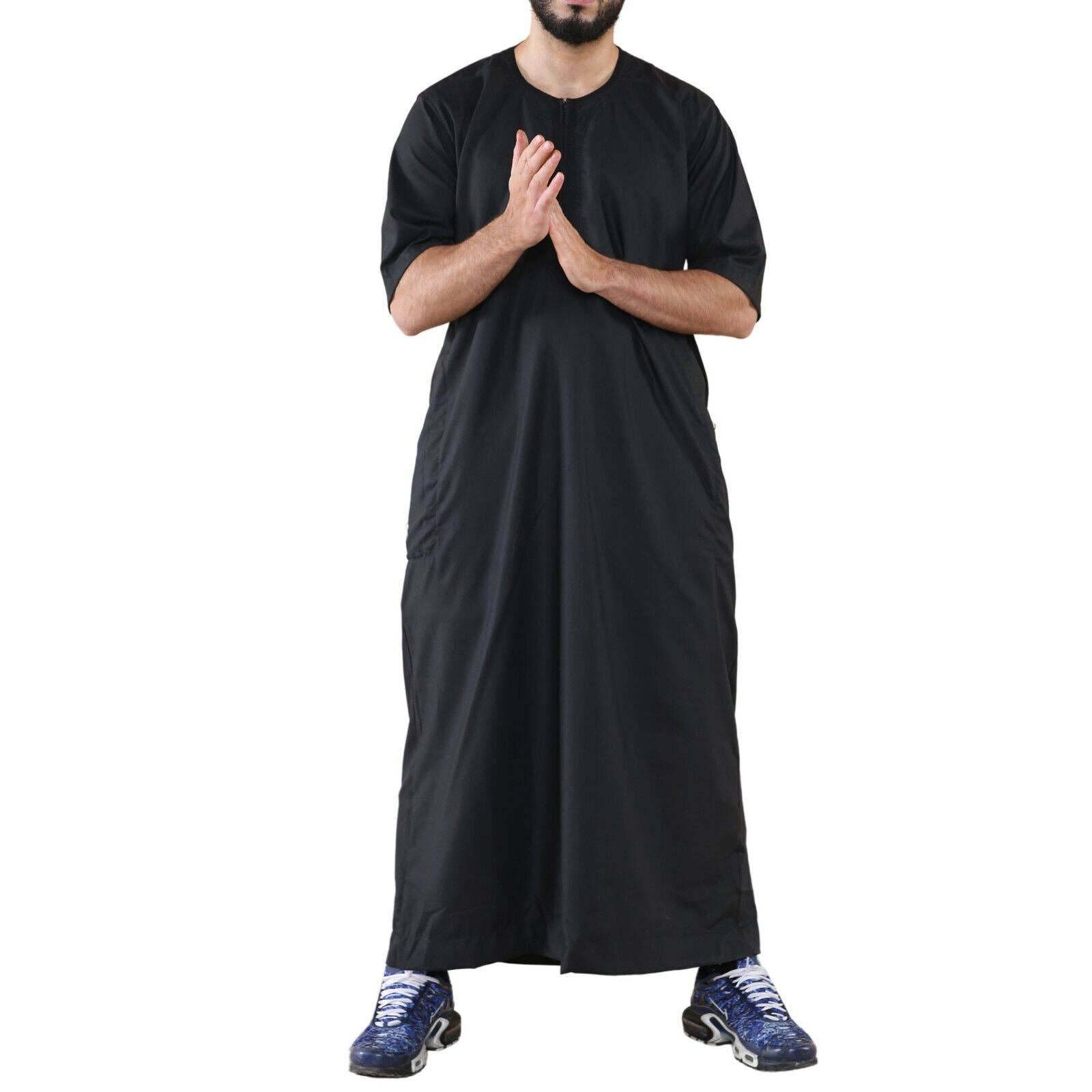 Infinity Leather (Upperclass Fashions Ltd) - Wholesale Robe - Men's - Mens Thobe Jubba Islamic Arab Moroccan Saudi Zipped Kaftan Arab Robe34