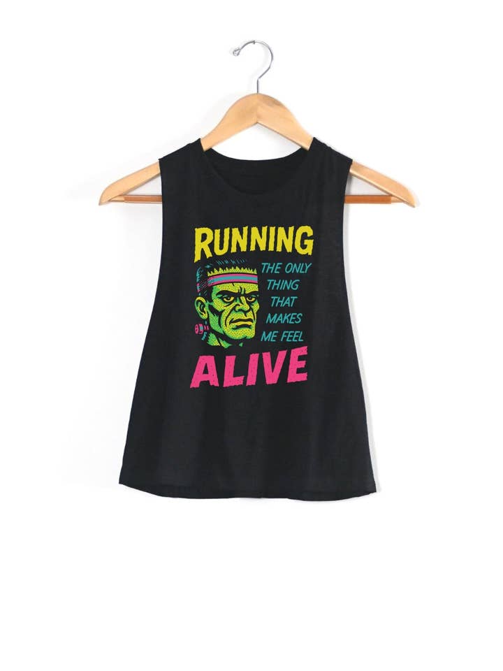 Frankenstein Running Racerback Tank for wholesale by Sarah Marie Running Co