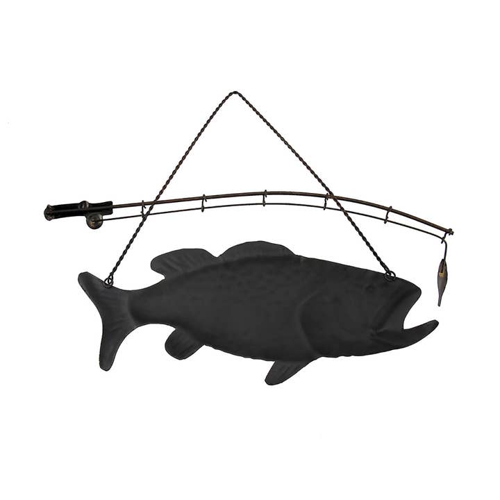Zeckos - Wholesale Wall Accent - Rustic Finish Largemouth Bass Metal Wall Hanging2