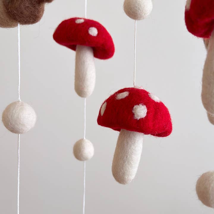 Ganapati - Wholesale Baby Mobile - Felt Baby Mobile – Mushrooms & Acorns3
