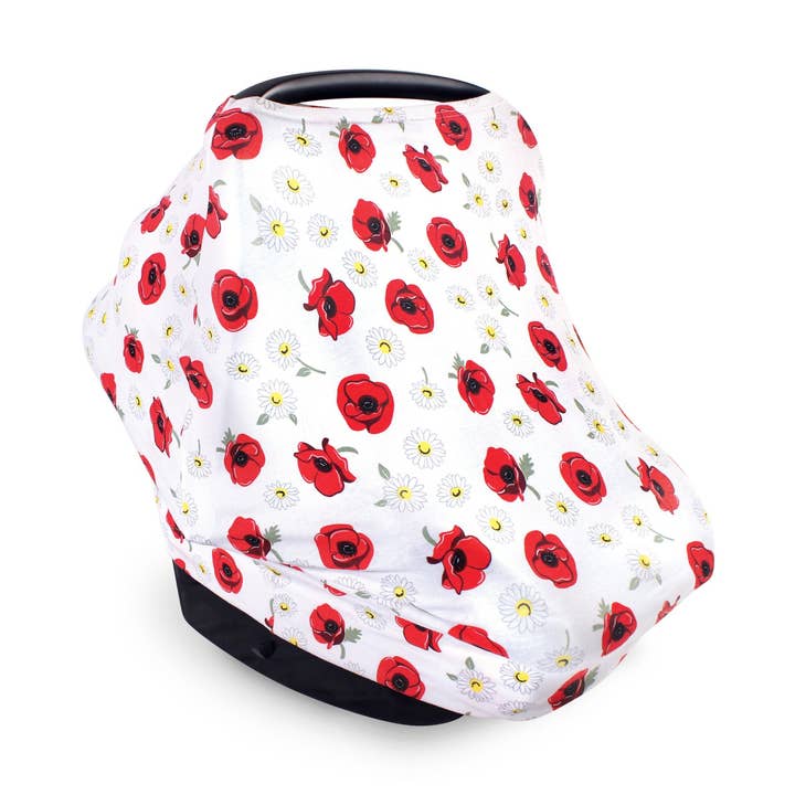 Hudson Baby Multi-use Car Seat Canopy, Poppy Daisy for wholesale by BabyVision