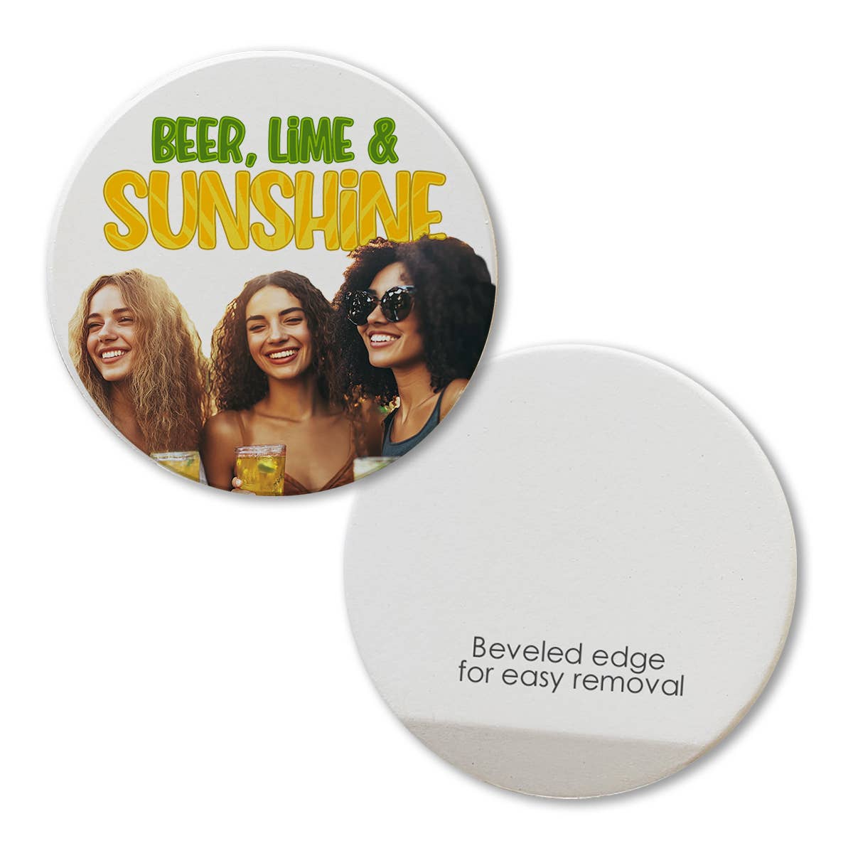 Tipsy Coasters & Gifts - Wholesale Car Coaster - Unisex - Car Coaster Beer Lime & Sunshine1