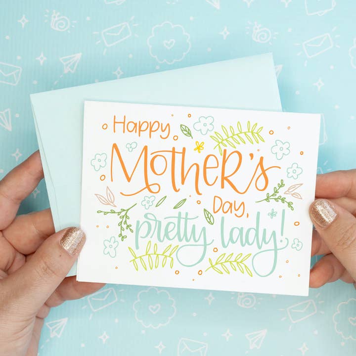 Carte de vœux recyclée amusante pour la fête des mères de Pretty Lady pour la fête des mères pour la vente par Colette Paperie