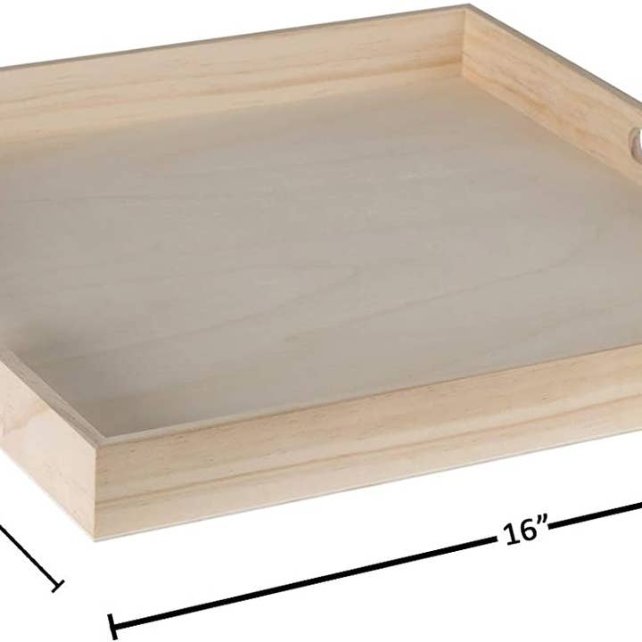 Hammont - Wholesale Serving Tray - Wooden Square Nested Serving Trays Largest Tray Is 16" 5 Pie1