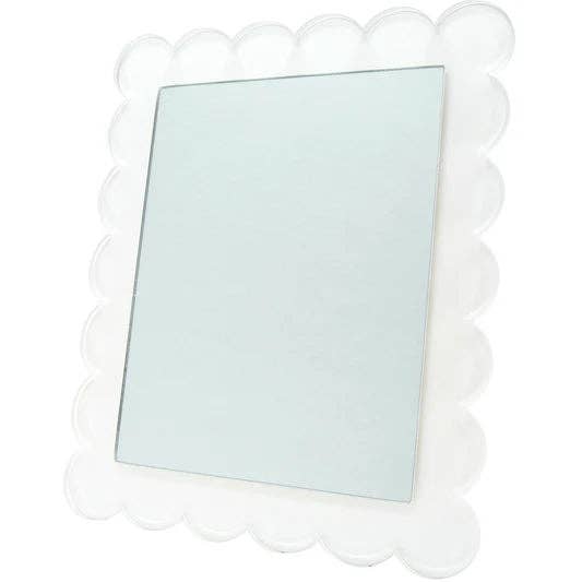SCALLOP MIRROR - 11 x 13 - WHITE for wholesale by Tara Wilson Designs