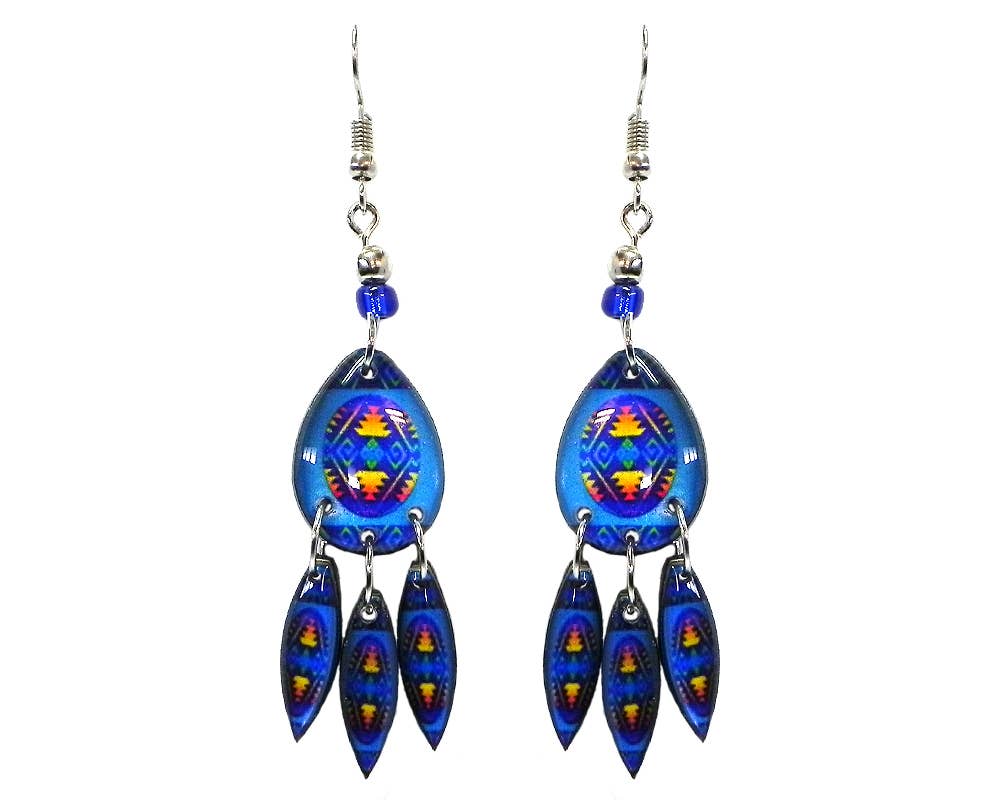 Pichincha - Wholesale Dangle Earrings - Acrylic Southwest Style Geometric Shape Long Dangle Earrings6