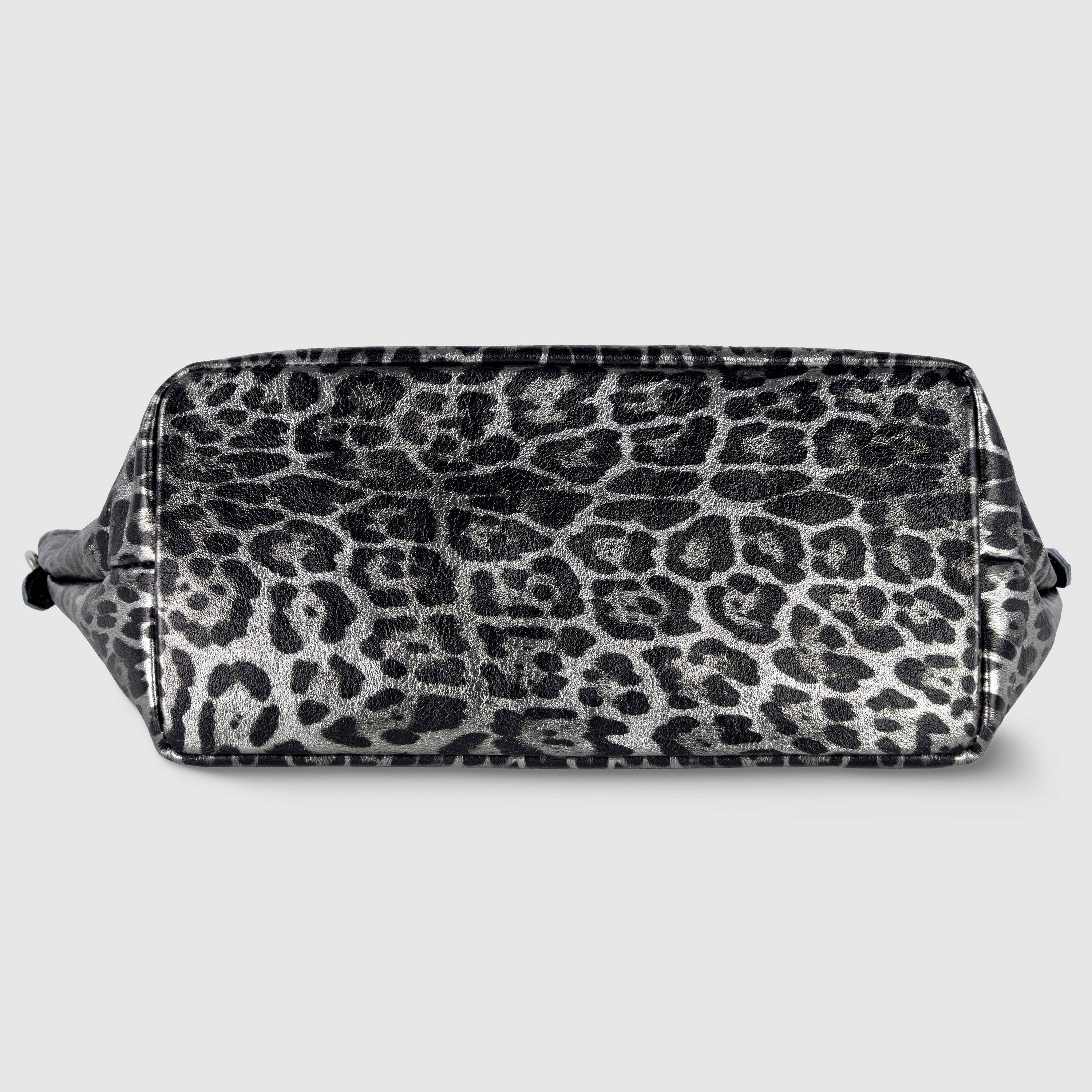 TAKEASY - Vendita all'ingrosso Borsa con manico - Donna - Borsa a Mano in Pelle Scamosciata Metallica Leopardata5