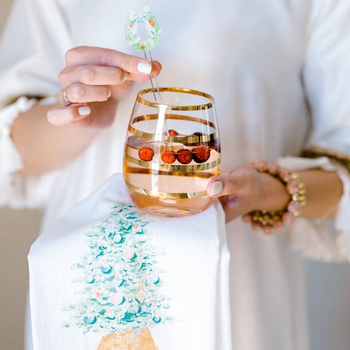 Simply Jessica Marie - Wholesale Drink Stirrer - Blue and White Christmas Watercolor Acrylic Stir Sticks2