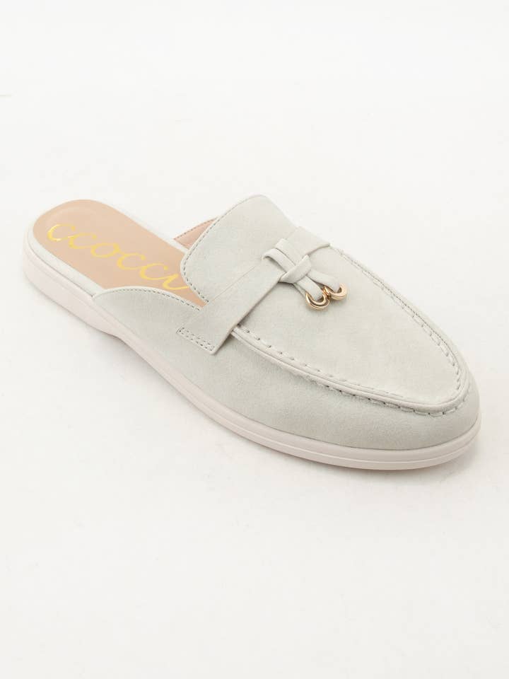 CCOCCI – wholesale Tofflor - Dam – IRENE KNUT MED METALLISK CHARMDEKOR SLIP ON LOAFER MULE