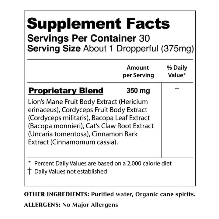 plant alchemy remedies - Wholesale Tincture - Clarity - Spagyric Mushroom Tincture with Lions Mane