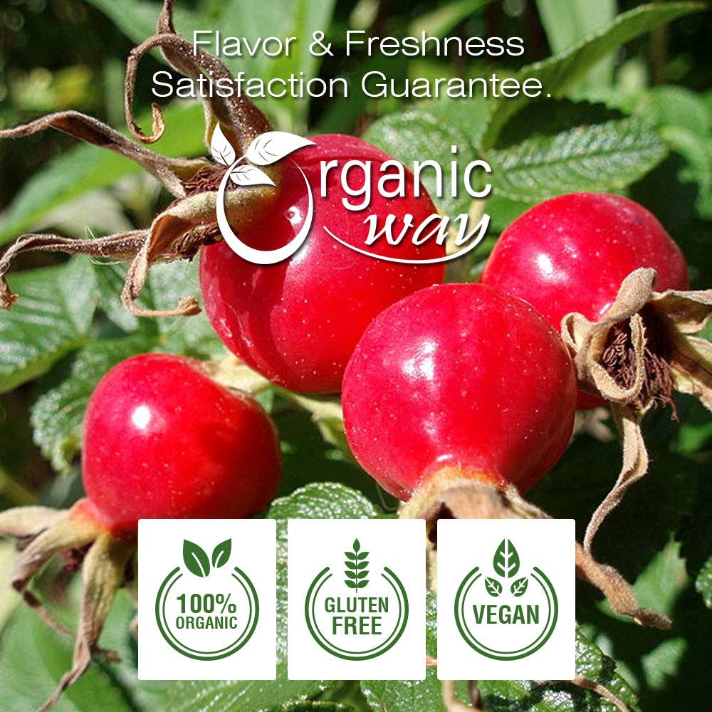 Organic Way LLC – Fruta seca/desidratada por atacado – Frutos de Roseira Brava Sem Sementes Cortados e Peneirados (Rosa canina) - Colheita Selvagem Europeia | Certificado Kosher | Vegan, Não OGM e Sem Glúten | Certificado USDA | Origem - Albânia7