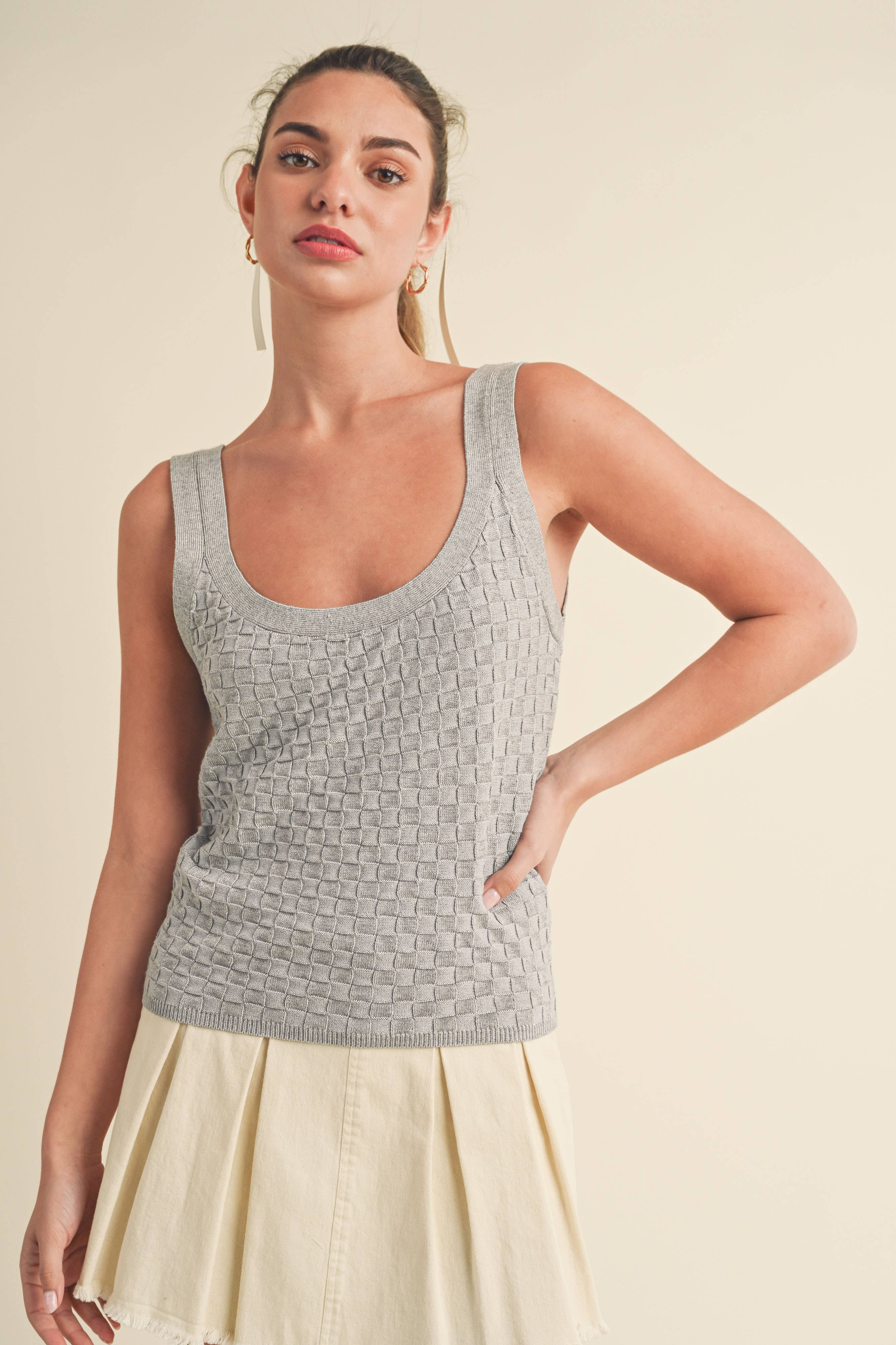 AEMI + CO – wholesale Linne (Tryckt) - Dam – 360BN Gull Knit Tank 122