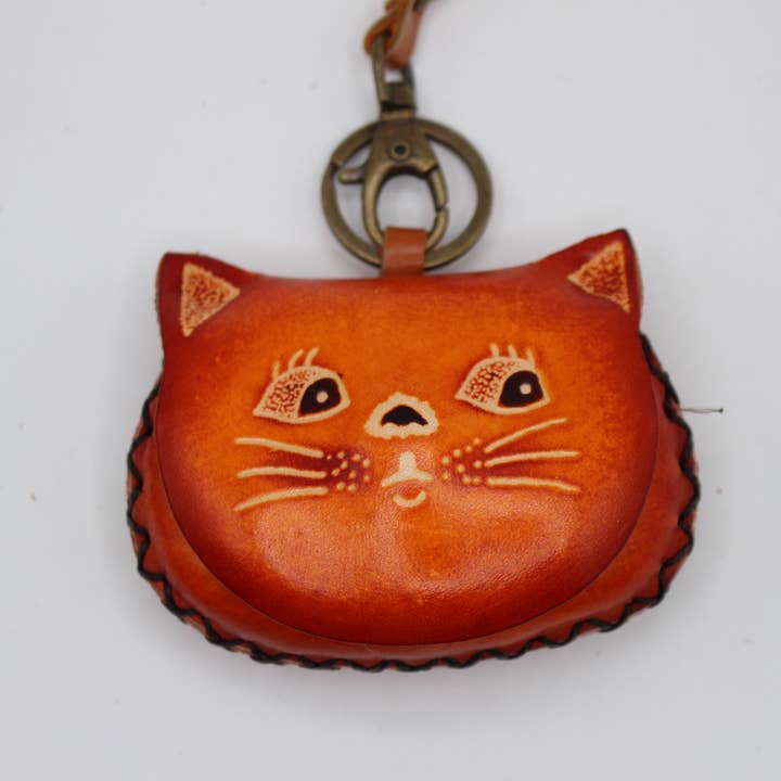 Sunflower Handmade leather inc - Wholesale Coin Purse - Women's - Handmade Leather Cat Coin Purse