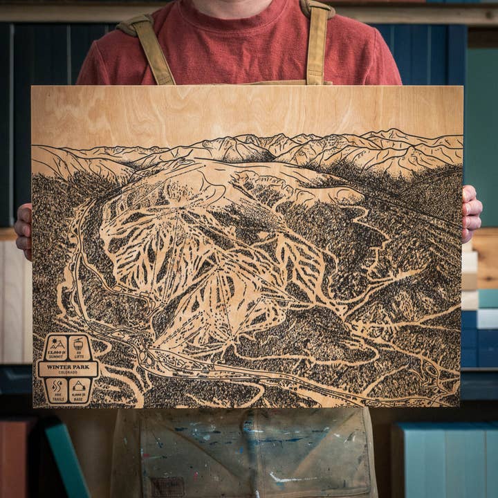 Winter Park, Colorado Ski Trail Map for wholesale by Benoit's Design Co.